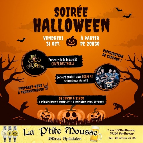 SOIRÉE HALLOWEEN LE 31 OCTOBRE 2025