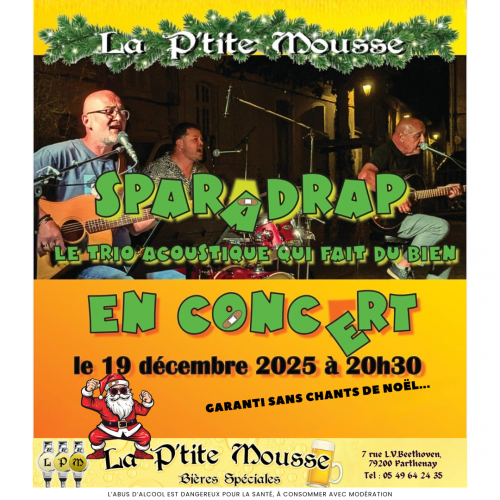 SOIRÉE DE NOËL AVEC SPARADRAP LE 19 DÉCEMBRE 2025