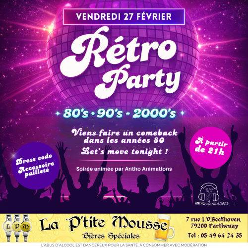 RÉTRO PARTY LE 27 FÉVRIER 2026
