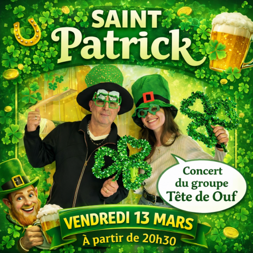 SOIRÉE ST PATRICK LE 13 MARS 2026