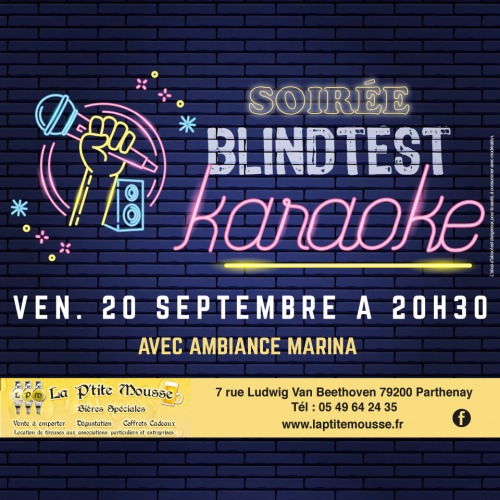 Soirée Blindtest Karaoké le 20 septembre, avec Ambiance Marina